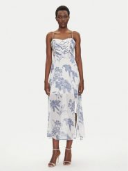 Guess Sukienka letnia W5GT0L WCWF2 Biały Regular Fit. Białe sukienki damskie Guess, na lato, l, z aplikacjami, z syntetyku, bez kołnierzyka, bez ramiączek. Za 439.99 zł.