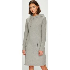 Only - Sukienka. Szare sukienki damskie Only, z bawełny, casualowe, z kapturem, z długim rękawem. Za 169.90 zł.