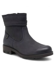 Go Soft Botki WI23-DEMETRA-20 Granatowy. Niebieskie botki damskie GO SOFT, ze skóry, bez obcasa, na płaskiej podeszwie, bez zapięcia. Za 259.99 zł.