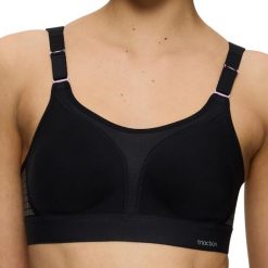 Stanik do biegania Extreme Lite z wysoki poziomem podtrzymywania. Czarne biustonosze TRIACTION, bez wzorów, z elastanu. Za 275.55 zł.