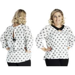 Asymetryczna bluzka z kokardką print serduszka oversize NOWOŚĆ. Bluzki damskie marki Moda Size Plus Iwanek. Za 109.00 zł.