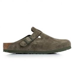 Klapki męskie Birkenstock Boston BS Modern Seude. Zielone klapki męskie Birkenstock, z materiału. Za 682.45 zł.