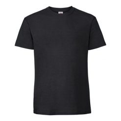Męska Koszulka Iconic Premium Ringspun Cotton T-shirt. Czarne koszulki sportowe męskie Fruit of the Loom, m, bez wzorów, bez kołnierzyka, bez ramiączek, trekkingowe. Za 31.99 zł.