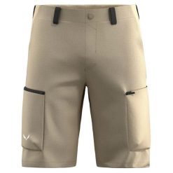 Spodenki cargo Salewa Puez Hemp. Brązowe szorty męskie Salewa, na lato, s, bez wzorów, z elastanu, klasyczne. Za 492.00 zł.