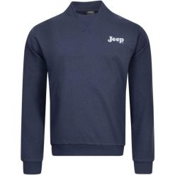 Jeep Męski Bomber Neck Bluza L - Komfort i Styl. Bluzy męskie Jeep, l, bez wzorów, z bawełny, bez kaptura. Za 207.99 zł.