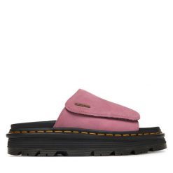 Klapki Dr. Martens. Czerwone klapki damskie Dr. Martens, bez wzorów, bez obcasa. Za 543.99 zł.