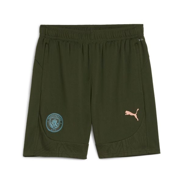 Szorty Manchester City 2024/25. Zielone krótkie spodenki sportowe męskie Puma, m, z aplikacjami, z materiału. Za 187.60 zł.
