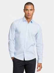Lindbergh Koszula 30-203172 Błękitny Slim Fit. Niebieskie koszule męskie Lindbergh, m, bez wzorów, z bawełny, biznesowe, bez kołnierzyka, bez ramiączek. Za 279.99 zł.