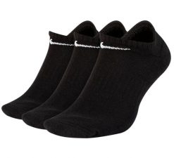 Skarpety Nike Everyday Cushioned No-Show 3-pak, czarne. Czarne skarpety męskie Nike, bez wzorów, z bawełny. Za 163.99 zł.