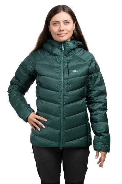 Kurtka puchowa damska Glaceon Pro. Zielone kurtki damskie RAB, s, bez wzorów, z materiału, bez kaptura. Za 1,259.99 zł.