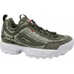 Buty Fila DISRUPTOR S WMN LOW. Zielone obuwie sportowe damskie Fila, bez wzorów, z materiału, trekkingowe. Za 499.99 zł.