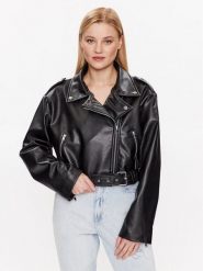 Gina Tricot Kurtka z imitacji skóry Amalia 19206 Czarny Regular Fit. Czarne kurtki damskie Gina Tricot, xl, bez wzorów, ze skóry, bez kaptura. Za 329.99 zł.