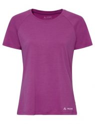 Koszulka damska Essential Wool T-Shirt. Czerwone koszulki sportowe damskie Vaude, bez wzorów, z materiału, bez kołnierzyka, bez ramiączek, trekkingowe. Za 319.00 zł.