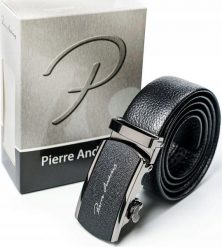 Pierre Andreus Męski pasek skórzany z klamrą automatyczną Pierre Andreus 100 cm. Paski damskie PIERRE ANDREUS, bez wzorów. Za 127.67 zł.