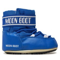 Śniegowce Moon Boot. Niebieskie śniegowce dziewczęce Moon Boot, bez zapięcia. Za 399.99 zł.