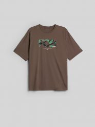 4F T-shirt loose z nadrukiem męski - brązowy XL. Brązowe t-shirty męskie 4f, m, bez wzorów, z bawełny, klasyczne, bez kołnierzyka. Za 69.99 zł.