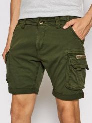 Alpha Industries Szorty materiałowe Crew 176203 Zielony Slim Fit. Zielone szorty męskie Alpha Industries, m, bez wzorów, z bawełny. Za 249.00 zł.