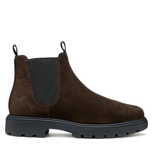 Sztyblety Geox. Brązowe botki męskie Geox, bez wzorów, bez zapięcia. Za 439.99 zł.