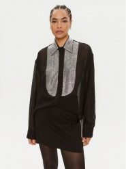 Pinko Koszula Circe Camicia 102855 A1N5 Czarny Regular Fit. Czarne bluzki damskie Pinko, bez wzorów, z syntetyku, bez kołnierzyka, bez ramiączek. Za 2,049.00 zł.