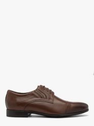 Brązowe półbuty męskie sznurowane HORACY. Brązowe eleganckie półbuty Ryłko, z materiału, bez zapięcia. Za 379.99 zł.