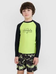 4F Longsleeve do pływania z nadrukiem chłopięcy - zielony 134/140 (8-10 lat). Zielone t-shirty dla chłopców 4f, bez wzorów, z dzianiny, bez ramiączek. W wyprzedaży za 49.99 zł.