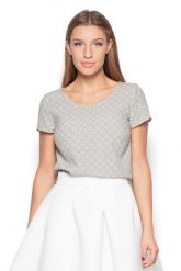 Zielona Bluzka z Geometrycznym Nadrukiem. Zielone bluzki damskie Katrus, xl, bez wzorów, bez kołnierzyka, bez ramiączek. Za 169.00 zł.