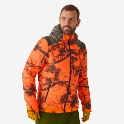 Kurtka myśliwska zimowa Solognac 900 camo treemetic fluo. Brązowe kurtki męskie SOLOGNAC, na zimę, l, bez wzorów, z materiału, bez kaptura. Za 249.99 zł.