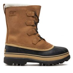 Śniegowce Sorel. Brązowe kozaki męskie Sorel, bez zapięcia. Za 449.99 zł.