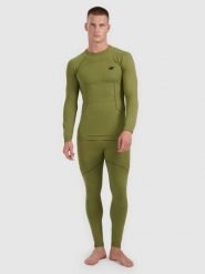 4F Bielizna termoaktywna bezszwowa (dół) męska - khaki S/M. Brązowa bielizna termoaktywna męska 4f, m, ze skóry. Za 129.99 zł.