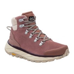 Buty trekkingowe damskie Jack Wolfskin Terraventure Urban Mid. Czerwone obuwie sportowe damskie Jack Wolfskin, bez wzorów, trekkingowe. Za 379.99 zł.
