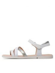 Geox Sandały J Sandal Karly Girl J5235D00254C1000 D Biały. Białe sandały dziewczęce Geox, ze skóry, bez zapięcia. Za 189.99 zł.