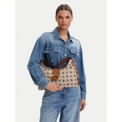 Torebka Guess. Brązowe torebki do ręki damskie Guess, z aplikacjami, klasyczne, bez dodatków. Za 611.99 zł.