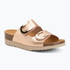 Klapki damskie Scholl Montery 2 Straps Ad Med. Czerwone klapki damskie Scholl, bez wzorów, z materiału, eleganckie, bez obcasa. Za 349.99 zł.