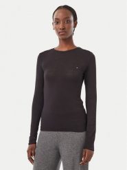 Tommy Hilfiger Bluzka UW0UW06611 Czarny Slim Fit. Czarne koszule damskie Tommy Hilfiger, xs, bez wzorów, bez kołnierzyka, bez ramiączek. Za 209.99 zł.