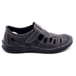 Joker Buty męskie ażurowe 501 szare. Szare półbuty na co dzień męskie na lato, ze skóry, biznesowe, bez zapięcia. Za 335.76 zł.