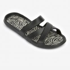 Second Life - Klapki basenowe damskie Nabaiji 500 Zeb - Stan Doskonały. Czarne klapki damskie NABAIJI, bez wzorów, z materiału, bez obcasa. Za 50.99 zł.
