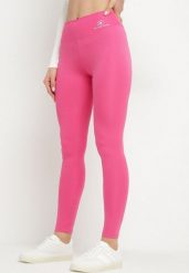 Różowe Legginsy z Wysokim Stanem i Gumką w Pasie Bloelia. Czerwone legginsy damskie Born2be, l, bez wzorów, z jeansu. Za 29.99 zł.