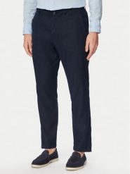 BOSS Chinosy Sanderson-L-3 50559595 Granatowy Regular Fit. Niebieskie eleganckie spodnie męskie Boss, l, bez wzorów, ze lnu. Za 679.99 zł.