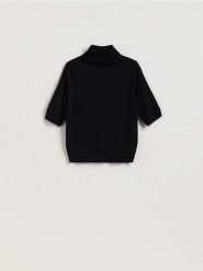 Sweter z golfem - czarny. Czarne swetry damskie Reserved, l, bez wzorów, z dzianiny, klasyczne, bez kołnierzyka, bez ramiączek, bez kaptura. Za 89.99 zł.