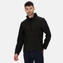 Kurtka Softshellowa Męska Lekka. Czarne kurtki męskie Regatta, m, bez wzorów, z jersey, bez kaptura. Za 135.99 zł.