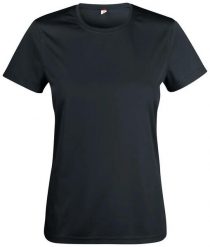 Clique Basic Active-T Women koszulka z interlock 100% poliester – black. Czarne koszulki sportowe damskie CLIQUE, m, bez wzorów, z dzianiny, bez kołnierzyka. Za 103.52 zł.