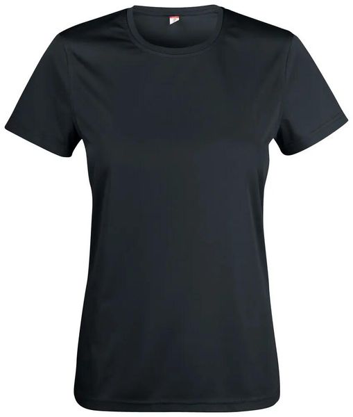 Clique Basic Active-T Women koszulka z interlock 100% poliester – black. Czarne koszulki sportowe damskie CLIQUE, m, bez wzorów, z dzianiny, bez kołnierzyka. Za 103.52 zł.