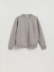 Bluza regular z bawełną - jasnoszary. Szare bluzy męskie Reserved, l, bez wzorów, z bawełny, bez kaptura. Za 99.99 zł.