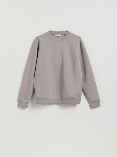 Bluza regular z bawełną - jasnoszary. Szare bluzy męskie Reserved, l, bez wzorów, z bawełny, bez kaptura. Za 99.99 zł.