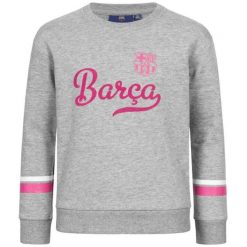 Bluza dziecięca Fc Barcelona szara. Czerwone bluzy dla dziewczynek FC Barcelona, bez wzorów, z bawełny, bez ramiączek, bez kaptura. Za 189.99 zł.