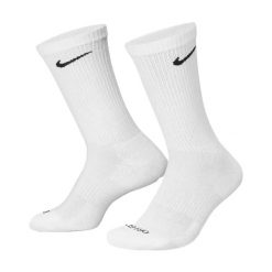Skarpety Unisex Dla Dorosłych Everyday Plus Z Amortyzacją (zestaw 3 Sztuk). Białe skarpety męskie Nike, bez wzorów. Za 125.99 zł.
