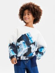 Desigual Bluza 23WBSK06 Biały Regular Fit. Białe bluzy dla chłopców Desigual, bez wzorów, z bawełny, bez ramiączek, bez kaptura. Za 139.99 zł.