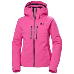 Damska kurtka narciarska Helly Hansen Alphelia Lifaloft. Czerwone kurtki snowboardowe damskie Helly Hansen, l, bez wzorów, z elastanu, bez kaptura, narciarskie, primaloft. Za 1,760.00 zł.