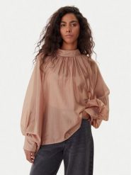 ViCOLO Bluzka TF0314 Brązowy Regular Fit. Brązowe bluzki damskie ViCOLO, m, bez wzorów, z syntetyku, bez kołnierzyka, bez ramiączek. Za 359.99 zł.