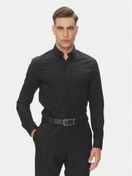Calvin Klein Koszula Essential LV019EU030 Czarny Slim Fit. Czarne koszule męskie Calvin Klein, m, bez wzorów, z bawełny, bez kołnierzyka, bez ramiączek. Za 309.99 zł.